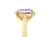 Yellow gold Fancy Pink Princess  Solitaire Diamond Ring with Four-Prong Setting and Tapered Band 5