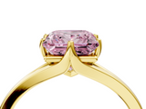 Yellow gold Fancy Pink Princess  Solitaire Diamond Ring with Six-Prong Setting and Tapered Band_4