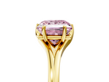 Yellow gold Fancy Pink Princess  Solitaire Diamond Ring with Six-Prong Setting and Tapered Band_5