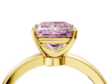 Yellow gold Fancy Pink Princess  Solitaire Diamond Ring with Six-Prong Setting on a Classic Band_4