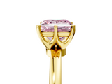 Yellow gold Fancy Pink Princess  Solitaire Diamond Ring with Six-Prong Setting on a Classic Band_5