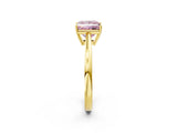Yellow gold Fancy Pink Princess  Solitaire Diamond Ring with Split Shank and Four-Prong Setting_14