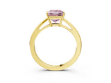 Yellow gold Fancy Pink Princess  Solitaire Diamond Ring with Split Shank and Four-Prong Setting_15