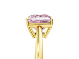 Yellow gold Fancy Pink Princess  Solitaire Diamond Ring with Split Shank and Four-Prong Setting_17