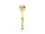 Yellow gold Fancy Pink Princess  Solitaire Diamond Ring with Split Shank and Four-Prong Setting_2