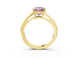 Yellow gold Fancy Pink Princess  Solitaire Diamond Ring with Split Shank and Four-Prong Setting_3