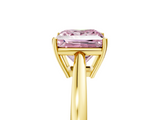 Yellow gold Fancy Pink Princess  Solitaire Diamond Ring with Split Shank and Four-Prong Setting_5