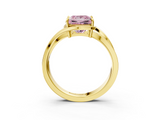 Yellow gold Fancy Pink Princess  Solitaire Diamond Ring with Split Shank and Prong Setting_20