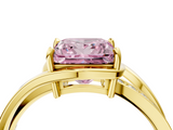 Yellow gold Fancy Pink Princess  Solitaire Diamond Ring with Split Shank and Prong Setting_21