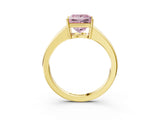 Yellow gold Fancy Pink Princess  Solitaire Diamond Ring with Tapered Band and Four-Prong Setting_32