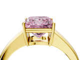 Yellow gold Fancy Pink Princess  Solitaire Diamond Ring with Tapered Band and Four-Prong Setting_33