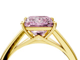 Yellow gold Fancy Pink Princess  Solitaire Engagement Ring with Four-Prong Setting and Classic Band 4