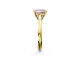 Yellow gold Fancy Pink Princess  Solitaire Engagement Ring with Six-Prong Setting and Classic Band 2