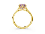 Yellow gold Fancy Pink Princess  Solitaire Engagement Ring with Six-Prong Setting and Classic Band 3