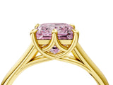 Yellow gold Fancy Pink Princess  Solitaire Engagement Ring with Six-Prong Setting and Classic Band 4