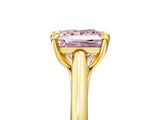 Yellow gold Fancy Pink Princess  Solitaire Engagement Ring with Six-Prong Setting and Classic Band 5