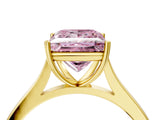 Yellow gold Fancy Pink Princess  Solitaire Heart Prong Engagement Ring with Tapered Band_60