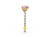 Yellow gold Fancy Pink Princess  Solitaire Marquise Side Stone Prong Setting Ring_2