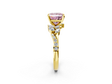 Yellow gold Fancy Pink Princess  Solitaire Marquise Twist Band with Six-Prong Setting_2