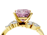 Yellow gold Fancy Pink Princess  Solitaire Marquise Twist Band with Six-Prong Setting_4