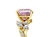 Yellow gold Fancy Pink Princess  Solitaire Marquise Twist Band with Six-Prong Setting_5