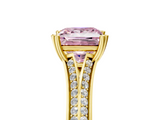 Yellow gold Fancy Pink Princess  Solitaire Pave Split Shank Engagement Ring with Six-Prong Setting_5