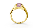 Yellow gold Fancy Pink Princess  Solitaire Tension Set Diamond Ring_3