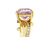Yellow gold Fancy Pink Princess  Solitaire Twist Band with Pavé Accents and Four-Prong Setting_25