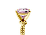 Yellow gold Fancy Pink Princess  Solitaire Twisted Band with Bead Prong Setting_34