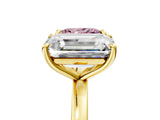 Yellow gold Fancy Pink Princess  and Emerald Cut Toi Moi Ring with Prong Setting_34