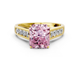 Yellow gold Fancy Pink Radiant  Brilliant Channel-Set Solitaire Ring with Four-Prong Setting_20