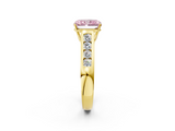 Yellow gold Fancy Pink Radiant  Brilliant Channel-Set Solitaire Ring with Four-Prong Setting_22
