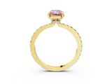 Yellow gold Fancy Pink Radiant  Brilliant Pavé Band Solitaire with Four-Prong Setting_44