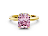 Yellow gold Fancy Pink Radiant  Brilliant Solitaire Engagement Ring with Six-Prong Setting and Classic Band_20