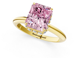 Yellow gold Fancy Pink Radiant  Brilliant Solitaire Engagement Ring with Six-Prong Setting and Classic Band_21