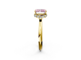 Yellow gold Fancy Pink Radiant  Brilliant Solitaire Engagement Ring with Six-Prong Setting and Classic Band_22