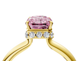 Yellow gold Fancy Pink Radiant  Brilliant Solitaire Engagement Ring with Six-Prong Setting and Classic Band_24