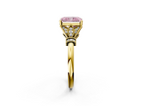 Yellow gold Fancy Pink Radiant  Brilliant Solitaire with Pave Band and Four-Prong Setting_22
