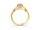 Yellow gold Fancy Pink Radiant  Brilliant Solitaire with Pave Band and Four-Prong Setting_23
