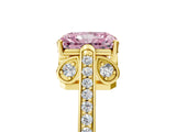Yellow gold Fancy Pink Radiant  Cut Cathedral Pave Diamond Engagement Ring with Six-Prong Setting_37