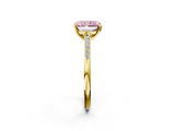 Yellow gold Fancy Pink Radiant  Cut Channel Set Solitaire Engagement Ring with Four-Prong Setting_225