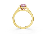 Yellow gold Fancy Pink Radiant  Cut Channel Set Solitaire Engagement Ring with Four-Prong Setting_226