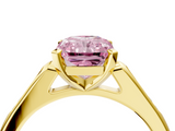 Yellow gold Fancy Pink Radiant  Cut Channel Set Solitaire Engagement Ring with Four-Prong Setting_227