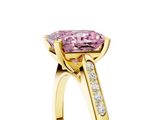 Yellow gold Fancy Pink Radiant  Cut Channel Set Solitaire Engagement Ring with Four-Prong Setting_228