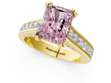 Yellow gold Fancy Pink Radiant  Cut Channel Set Solitaire Engagement Ring with Prong Setting_21