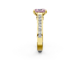 Yellow gold Fancy Pink Radiant  Cut Channel Set Solitaire Engagement Ring with Prong Setting_22