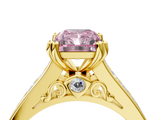 Yellow gold Fancy Pink Radiant  Cut Channel Set Solitaire Engagement Ring with Prong Setting_24