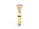 Yellow gold Fancy Pink Radiant Cut Cut Channel Set Solitaire Ring with Four-Prong Setting_2