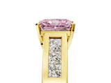 Yellow gold Fancy Pink Radiant Cut Cut Channel Set Solitaire Ring with Four-Prong Setting_5
