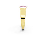 Yellow gold Fancy Pink Radiant Cut Cut Diamond Channel Set Solitaire Ring with Four-Prong Setting_2